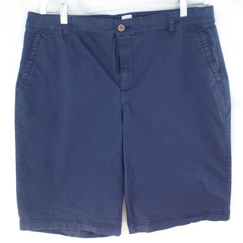 Gap Mens Navy Blue Chino Shorts 9 Inch Inseam Stretch Cotton Size 16 Tall